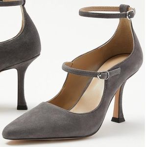 Ann Taylor Mary Jane Heels in Grey NWOT